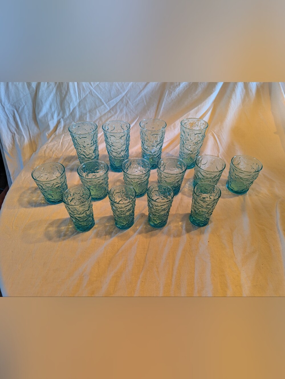 RESERVE Anchor Hocking Aqua Textured Glass Tumbler Set